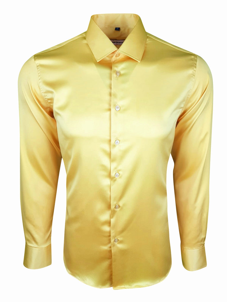 yellow silk shirt